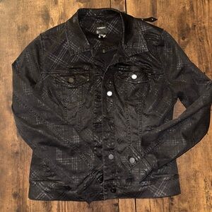Liverpool Women's Black Plaid Jean Jacket